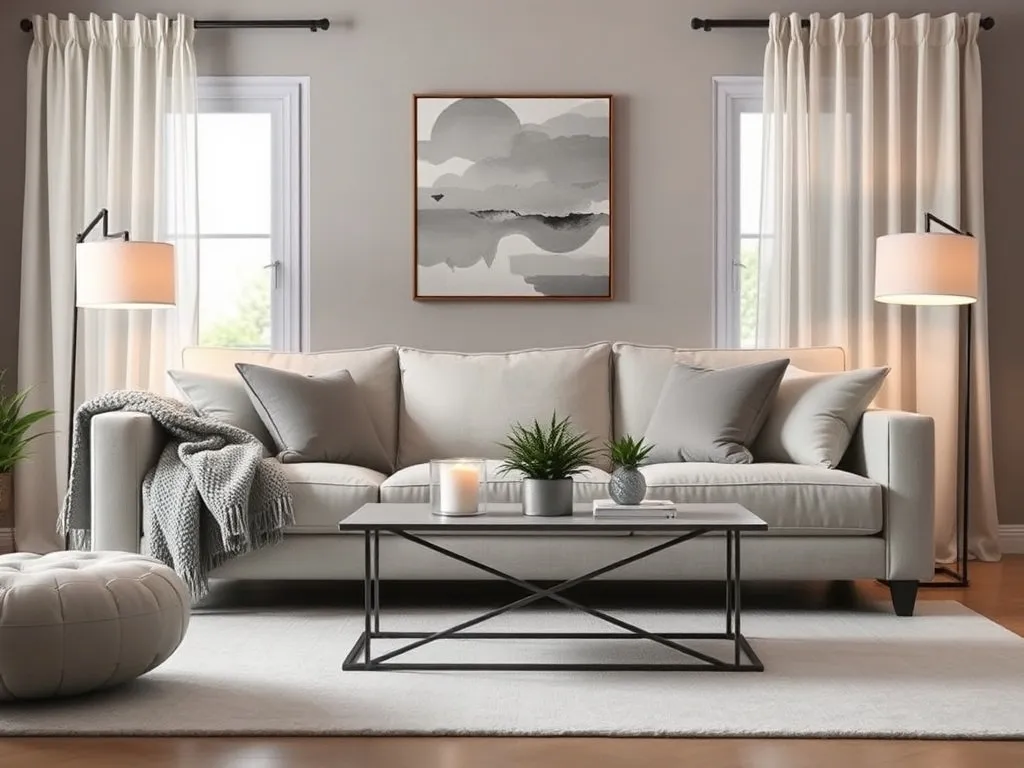Szary salon – jakie zasłony będą najlepsze do szarych ścian?