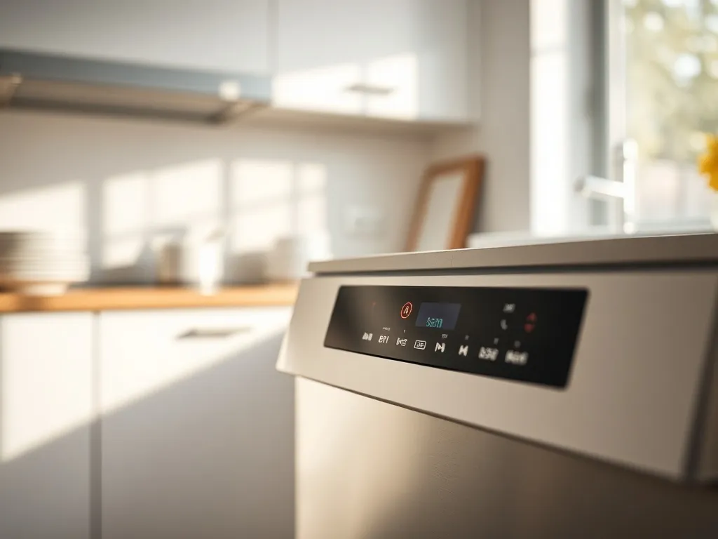 Panel zmywarki Bosch z otwartą przegrodą na detergent i świecącą czerwoną kontrolką sygnalizującą błąd E19